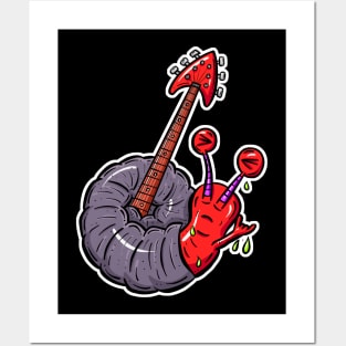 Rock Snail! Guitar Or Mollusc? Red Hot! Posters and Art